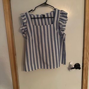 White and blue blouse